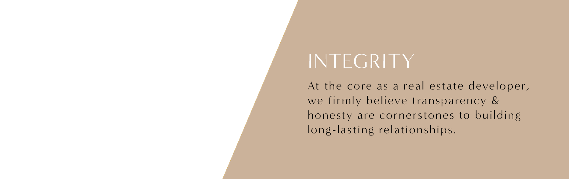 Our values slider - Integrity